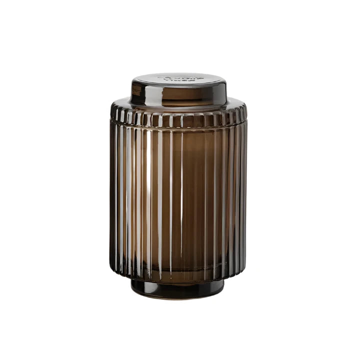 11oz Ribbed Glass<br>Candle with Lid<br>Santal Himalayan