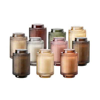 11oz Ribbed Glass<br>Candle with Lid